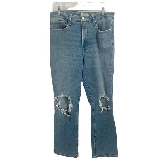 Good American Blue Straight Leg Jeans - Picture 1 of 6